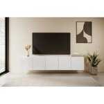 Bobochic - meuble tv suspendu 200 cm alice blanc
