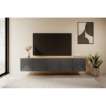 Bobochic - meuble tv suspendu 200 cm alice gris fonc�