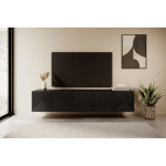 Bobochic - meuble tv suspendu 200 cm alice noir