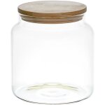 Bocal de conservation verre couvercle bois 1. 9l