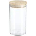 5five simply smart - bocal verre couvercle bois hermet 1l - 5five 5five simply smart - bocal verre couvercle bois hermet 1l - 5five