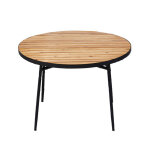Bocarnea - table salon de jardin babor balcony - table bois acacia et acier - table pliable - 110 x 75 ...