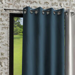 Rideau  oeillets en microfibre lave 135x250 cm boheme bleu canard, par soleil d'ocre