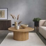Berah getah - table basse en teck massif ronde