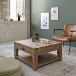 Berah getah - table basse en teck recycl massif