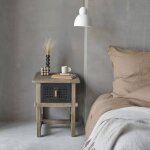 Berah getah - table de chevet en bois recycl massif