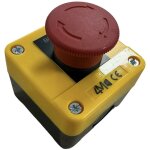 Bote 1 bouton jaune 'arrt d'urgence'  accrochage geba