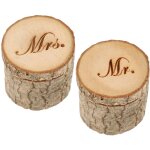 Bo�te � bagues en bois 2 pcs bo�te de bague anneau alliance mariage ecrin en bois pour mariage proposition ...