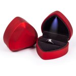 Bote  bagues en forme de c?ur, organisateur de coffre  bijoux avec support en velours avec lumire ...
