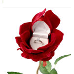 Boite pour bague en forme de rose romantique, boite rose pour bague alliance ecrin mariage fleur romantique ...