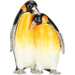 Bo�te � bibelots pour couple de pingouins, motif pingouin �maill�, petite bo�te � bibelots d�corative, ...
