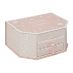 Bo�te � bijoux 2 tiroirs lana 21cm rose