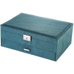 Bo�te � bijoux, coffre � bijoux, pr�sentoir, � 2 niveaux, avec 1 tiroir et 1 cl�, pour bagues, montres, ...