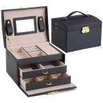 Bote  bijoux, coffret pour bijoux bote  maquillage bijoux et cosmtique beauty case  3 couches en ...