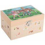 Boite � bijoux musicale chevaux blancs phosphorescente