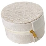 Boite  bijoux ronde en velours cru d10cm - feeric lights & christmas
