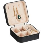 Bo�te � bijoux, syst�me de rangement pratique, pour bagues et cha�nes, hlp : 5 x 10 x 10 cm, noire - ...