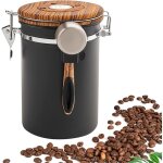 Bote  caf, 1, 8 l boite a cafe hermetique, bote  grains de caf en acier inoxydable, stockage des ...