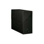 Oxford - bote de classement carton papier grain toile dos 12 cm - noire - lot de 5