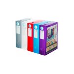Viquel - bote de classement plastique personnalisable dos 8 cm - couleurs assorties - lot de 6