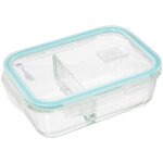 5five simply smart - bote de conservation en verre de 1, 01 l avec 2 compartiments et couvercle  fermeture ...