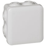 Bote de drivation tanche carre plexo - gris ral7035 - 650c - ip55 80x80x45