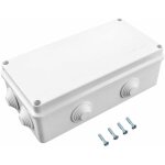 Boite de derivation, ip65 en plastique abs, etanche exterieur, blanc, 200 x 100 x 70 mm