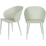 Boite a design - lot de 2 chaises en rsine et mtal - vert d'eau - gigi