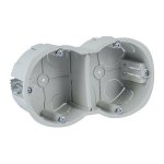 Boite d'encastrement double verticale grise 2 postes entraxe 57mm placo 67x40mm renovation ohmtec 438125 ...