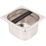 Bo�te de frappe inox pour machine � caf� avec barre en caoutchouc