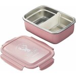 Bote  lunch isotherme carre en acier inoxydable tanche (rose, 350 ml)