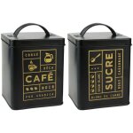 Boite en m�tal noir mat nora (lot de 2)