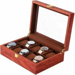 Bo�te � montres en bois pour 10 montres - bo�te � bijoux - organisateur de rangement avec couvercle en ...