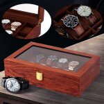 Bo�te � montres en bois dor�e � 12 fentes pour hommes - cadeau de luxe pour bo�te d'affichage