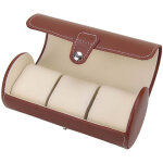 Bo�te � montres ronde etui � montres en cuir pu pr�sentoir coffret montres bo�te rangement montre homme ...