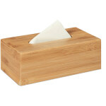 Bote  mouchoirs en bambou, fond amovible, salle de bain, en bois, hxlxp: 7, 5 x 24 x 12 cm, bambou, ...