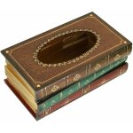 Ensoleille - bote pour mouchoirs, forme europenne retro livre tissu bote en bois mouchoir distributeur ...