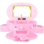 Bo�te � musique ballerine c?ur avec miroir, coffret bijoux cadeau fille (rose)