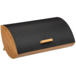 Pegane - bote  pain en bambou coloris noir - longueur 26 x profondeur 16 x hauteur 35, 6 cm
