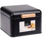 Excellent houseware - bo�te � pain en m�tal avec poign�e en bois, 22 x 20 x 14 cm