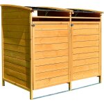 Mucola - bote  poubelle marron double bote lambris de la poubelle poubelle 240l maison poubelle jardinire ...