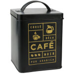 Boite de rangement 15l en mtal motif caf collection black mat noire