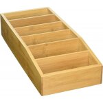 Kesper - bo�te de rangement en bambou 6 compartiments - beige - l 35 x l 5 / 7 x h 15 cm - livraison ...