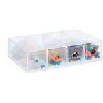 Relaxdays - bote de rangement, format vertical & horizontal, tiroirs  4 compartiments, hxlxp: 6x25x17, ...