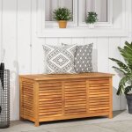 Bote de rangement de jardin persiennes 113x50x56cm bois acacia vidaxl