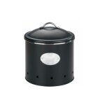Boite de rangement m�tal avec couvercle et �tiquette d�corative, nero, rangement pomme de terre, oignons, ...