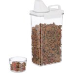 Bote de rangement nourriture, verre doseur, couvercle hermtique, 2, 3 l, croquettes, crales, transparent ...