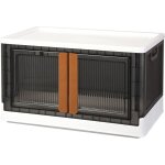 Boite rangement plastique, 72l boite de rangement pliable caisse rangement, avec couvercle et 4 roulettes ...