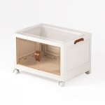 Vicmhuang - boite rangement plastique pliable avec roulettes porte magnétique pour chambre à coucher Vicmhuang - boite rangement plastique pliable avec roulettes porte magnétique pour chambre à coucher