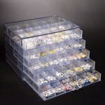 Bote de rangement en plastique transparent  120 grilles, tiroir  5 niveaux, organisateur de breloques ...